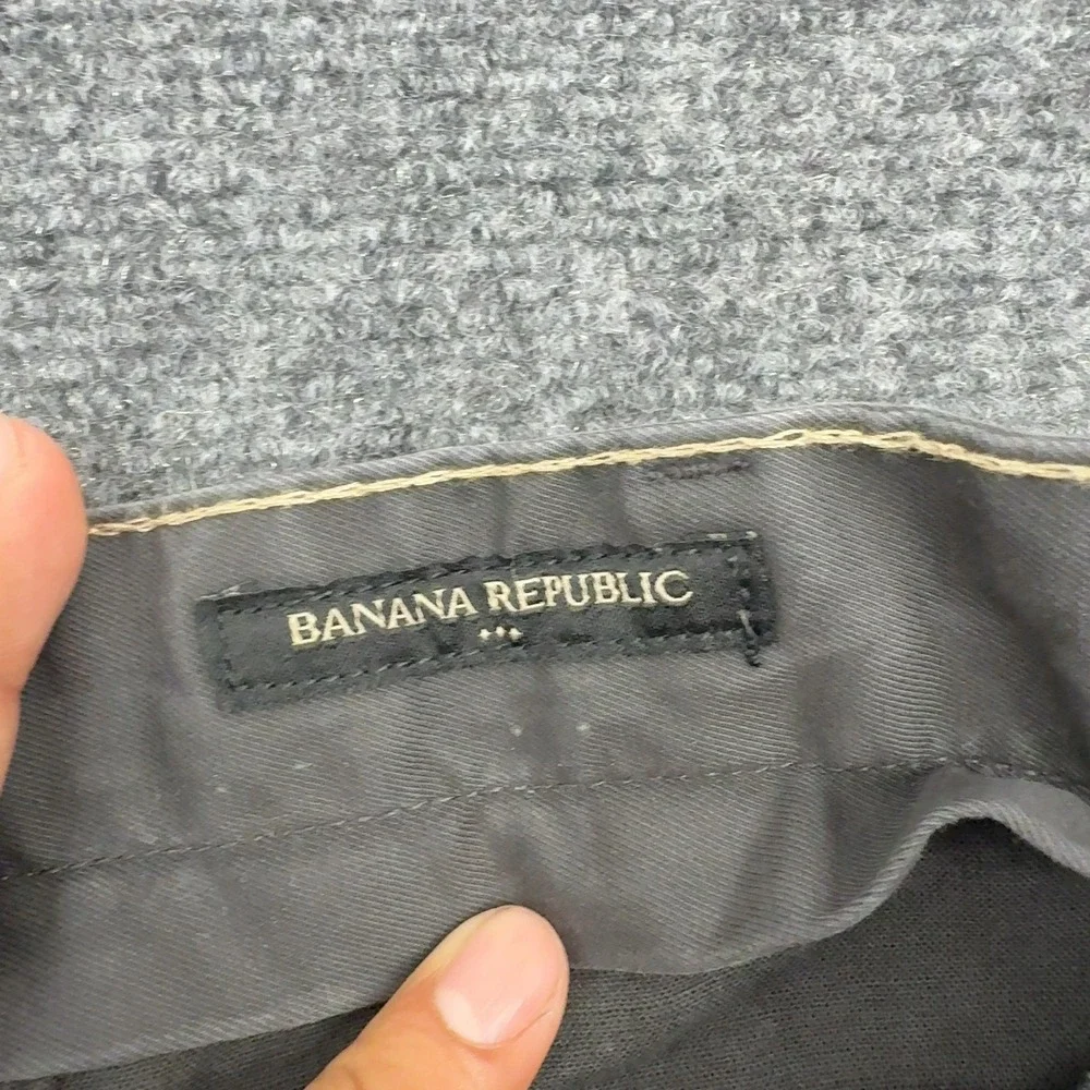 Banana Republic Chino Pants Mens 40x32 Gray Cotton Spandex Slim Fit Casual Style